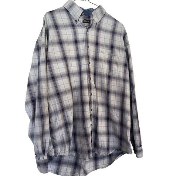 Stetson Men's Purple & Gray Plaid Collared Buttons Down Shirt Size XL - Picture 3 of 12